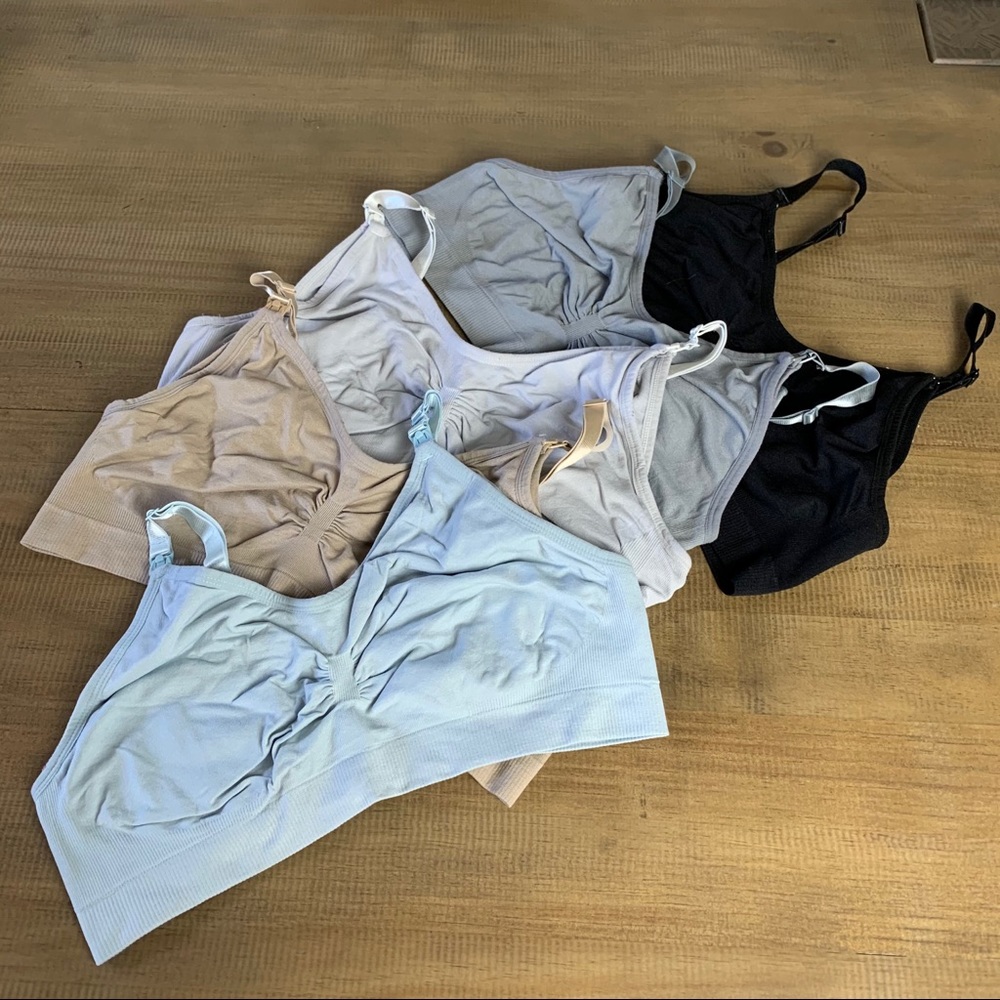Set of 5-SEAMLESS CLIP DOWN MATERNITY NURSING BRAS